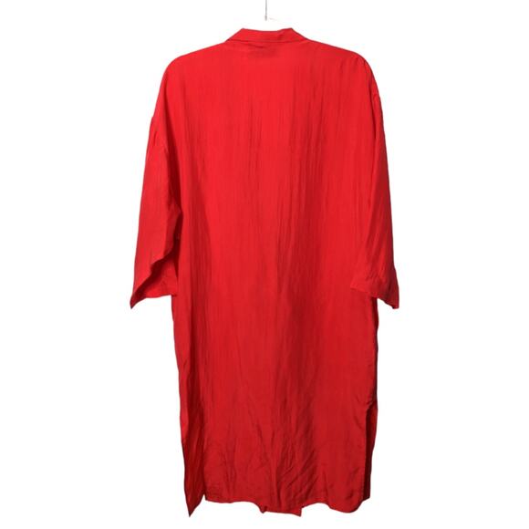 Vintage Mark Henri Long Line Duster Blazer Midi Length Lightweight Red SEE Size - Picture 2 of 8